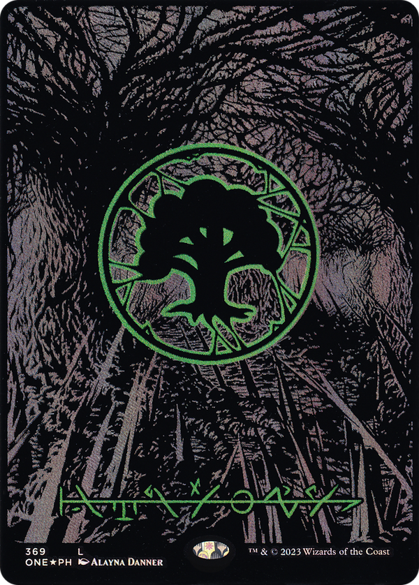 Forest (369) [Phyrexia: All Will Be One] foil - Deck Out Gaming