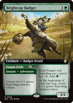 Brightcap Badger (Extended Art) (62) [Bloomburrow Commander] - Deck Out Gaming