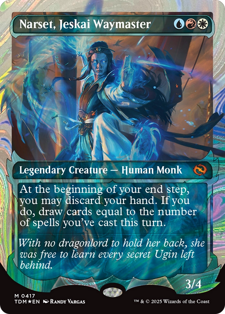Narset, Jeskai Waymaster (Showcase) (Halo Foil) (417) [Tarkir: Dragonstorm] foil - Deck Out Gaming