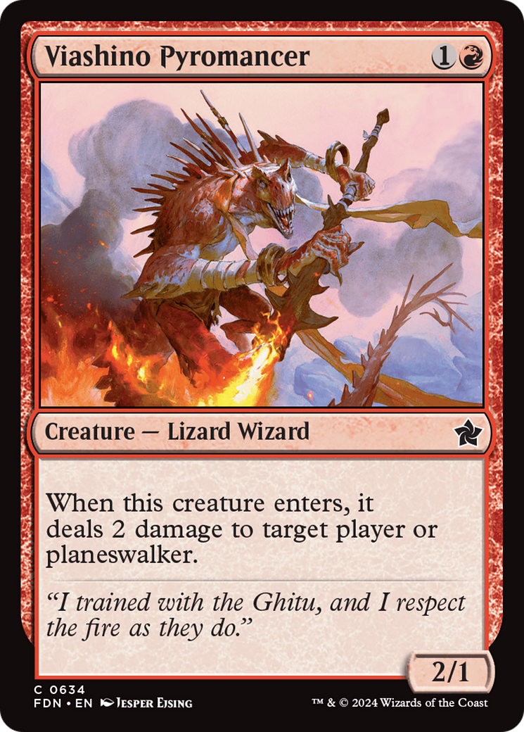 Viashino Pyromancer (634) [Foundations] - Deck Out Gaming