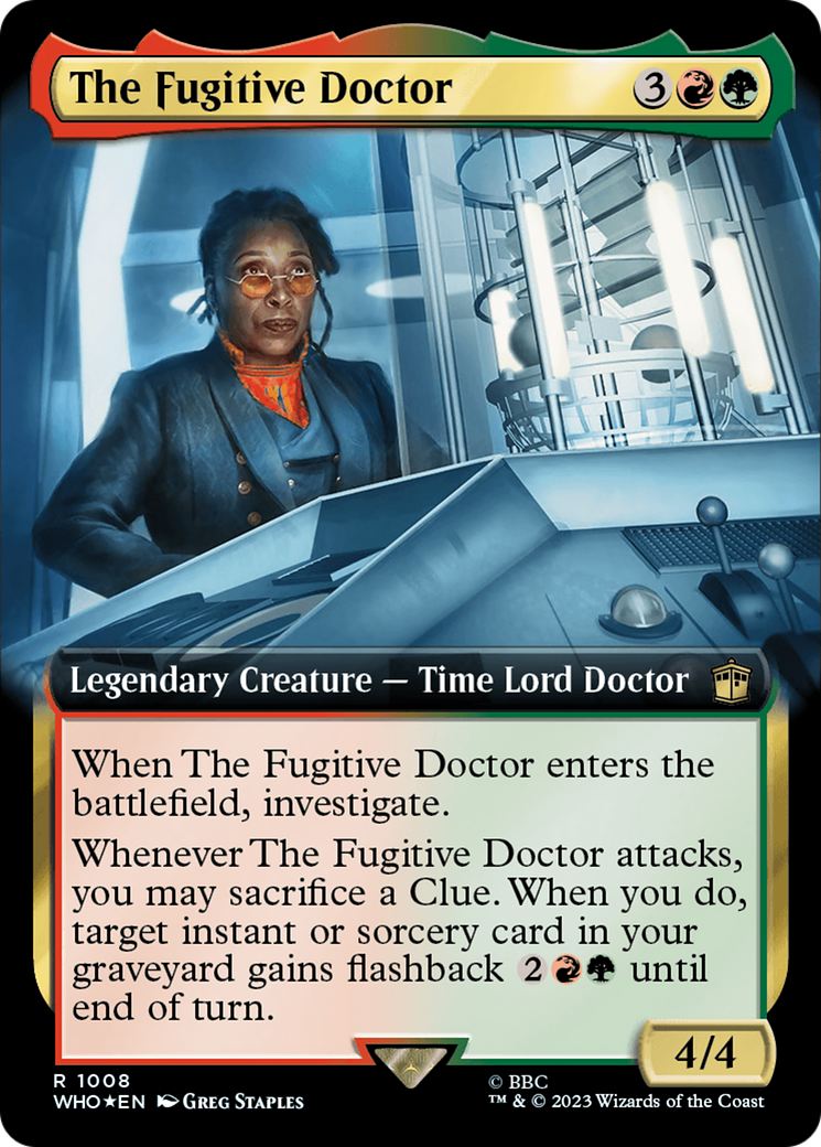 The Fugitive Doctor (Extended Art) (Surge Foil) (1008) [Doctor Who] foil - Deck Out Gaming