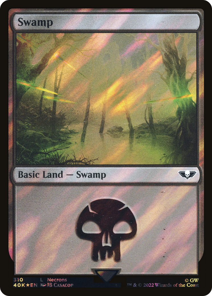 Swamp (310) (Surge Foil) (310) [Warhammer 40,000 Commander] foil - Deck Out Gaming