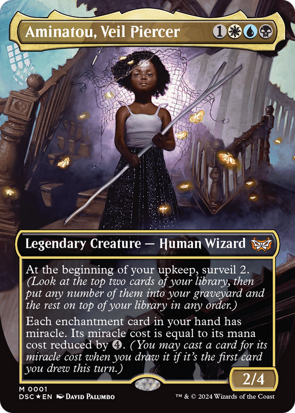 Aminatou, Veil Piercer (Borderless) (1) [Duskmourn: House of Horror Commander] foil - Deck Out Gaming