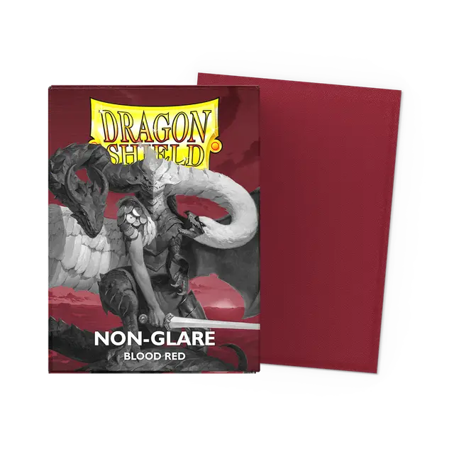 Dragon Shield Standard Size Matte Sleeves - Blood Red Non-Glare - 100 Count - Deck Out Gaming