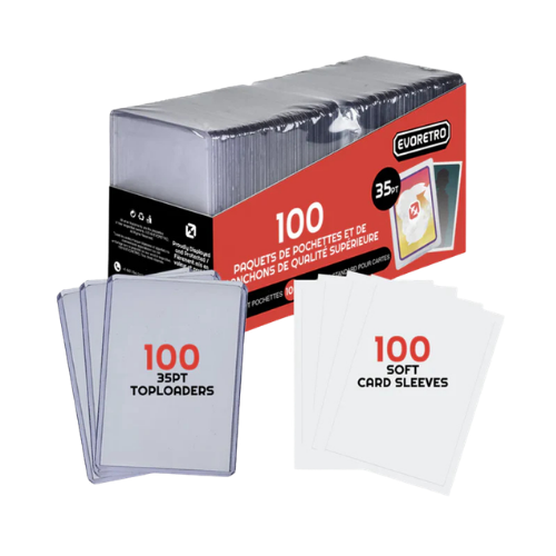 Evoretro Regular Toploaders With Sleeves - 100 Pack - Deck Out Gaming