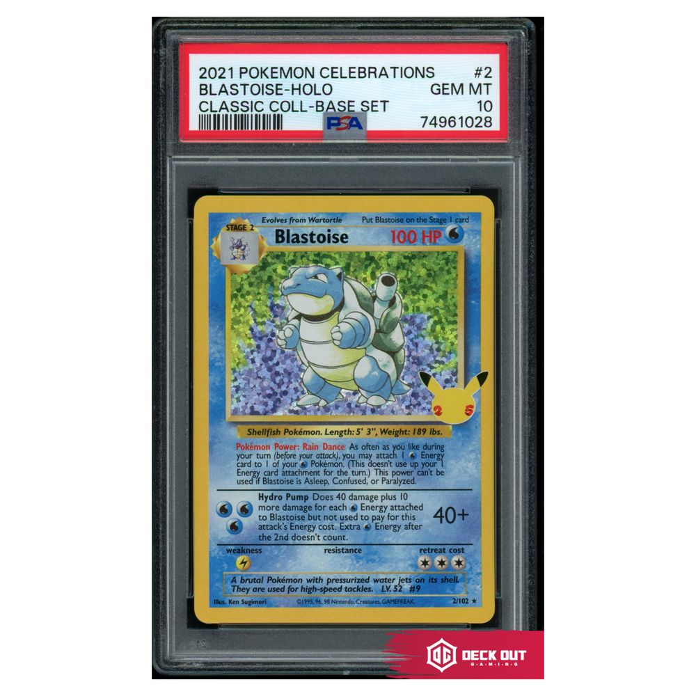 Blastoise - Celebrations Classic Collection - 2 - PSA 10 - 74961028 - Deck Out Gaming