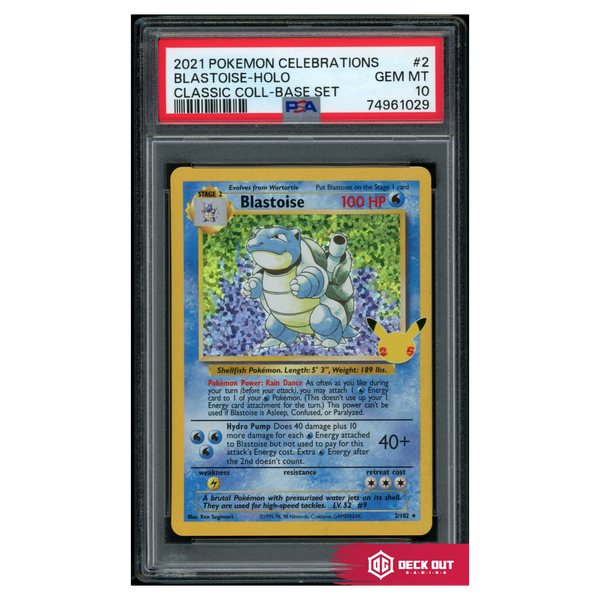 Blastoise - Celebrations Classic Collection - 2 - PSA 10 - 74961029 - Deck Out Gaming