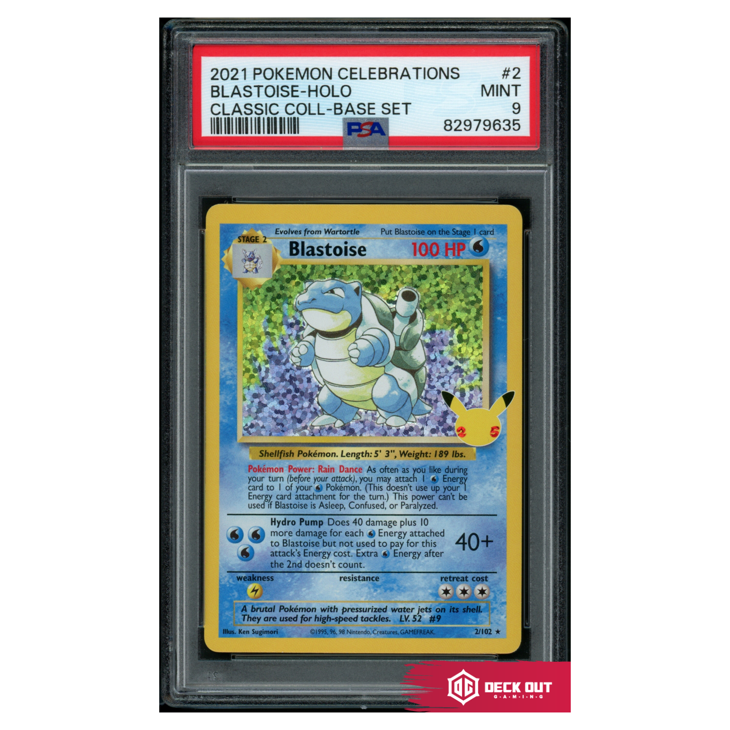 Blastoise - Celebrations Classic Collection - 2 - PSA 9 - 82979635 - Deck Out Gaming