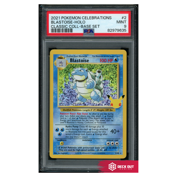 Blastoise - Celebrations Classic Collection - 2 - PSA 9 - 82979635 - Deck Out Gaming