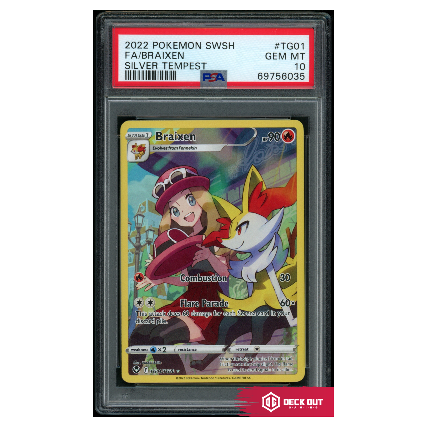 Braixen - Silver Tempest - TG01 - PSA 10 - 69756035 - Deck Out Gaming