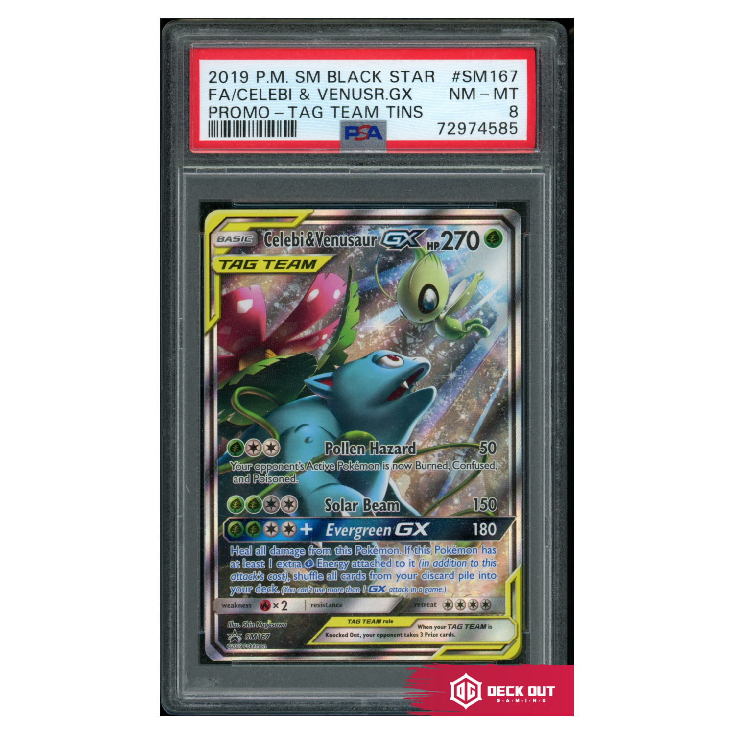 Celebi & Venusaur GX - SM Promos - SM167 - PSA 8 - 72974585 - Deck Out Gaming