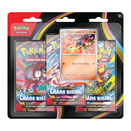 Pokemon ME4 - Chaos Rising - 3 Pack Blister - Charmeleon (Limit 1 Per Person) - Deck Out Gaming