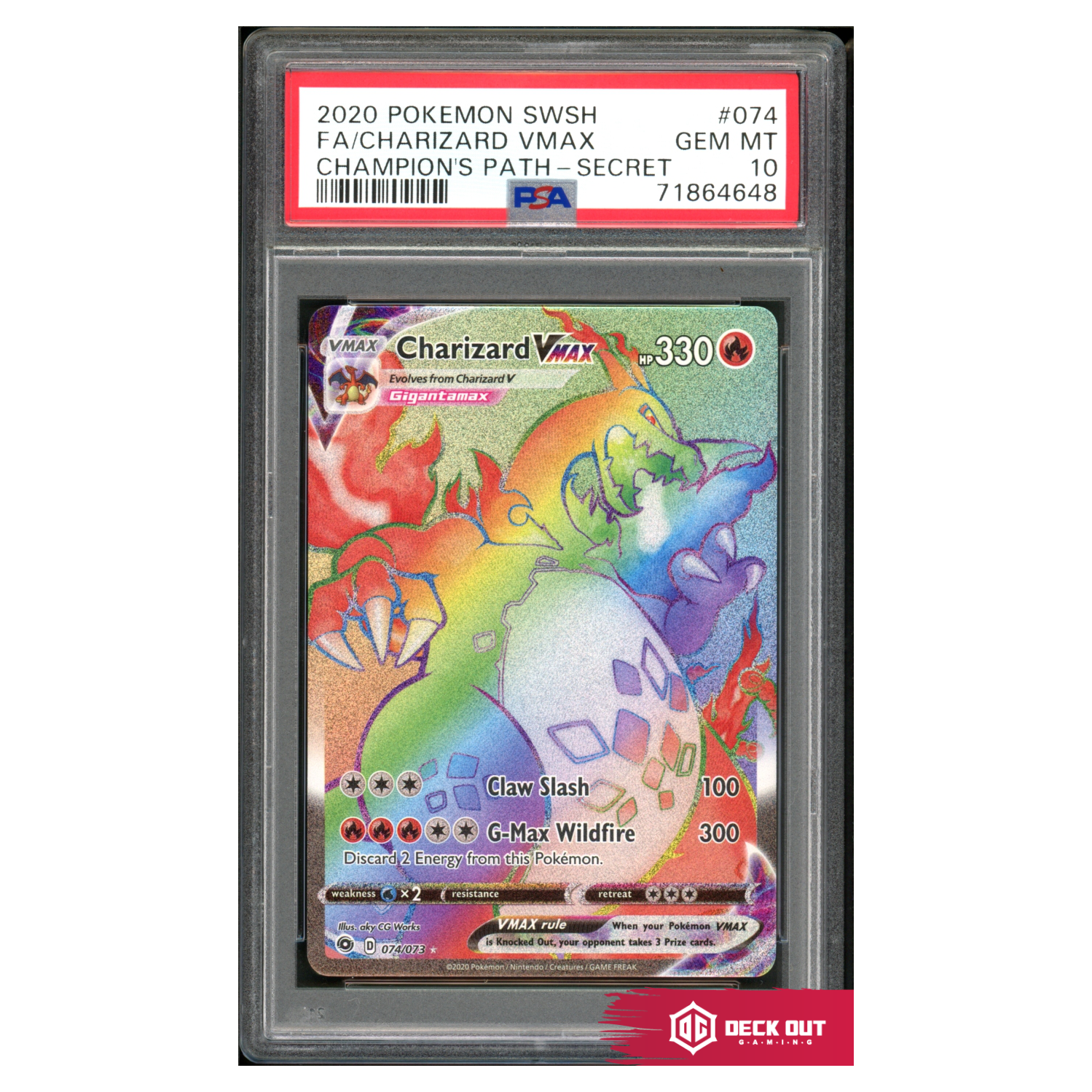 Charizard VMAX - Champion's Path - 074 - PSA 10 - 71864648 - Deck Out Gaming