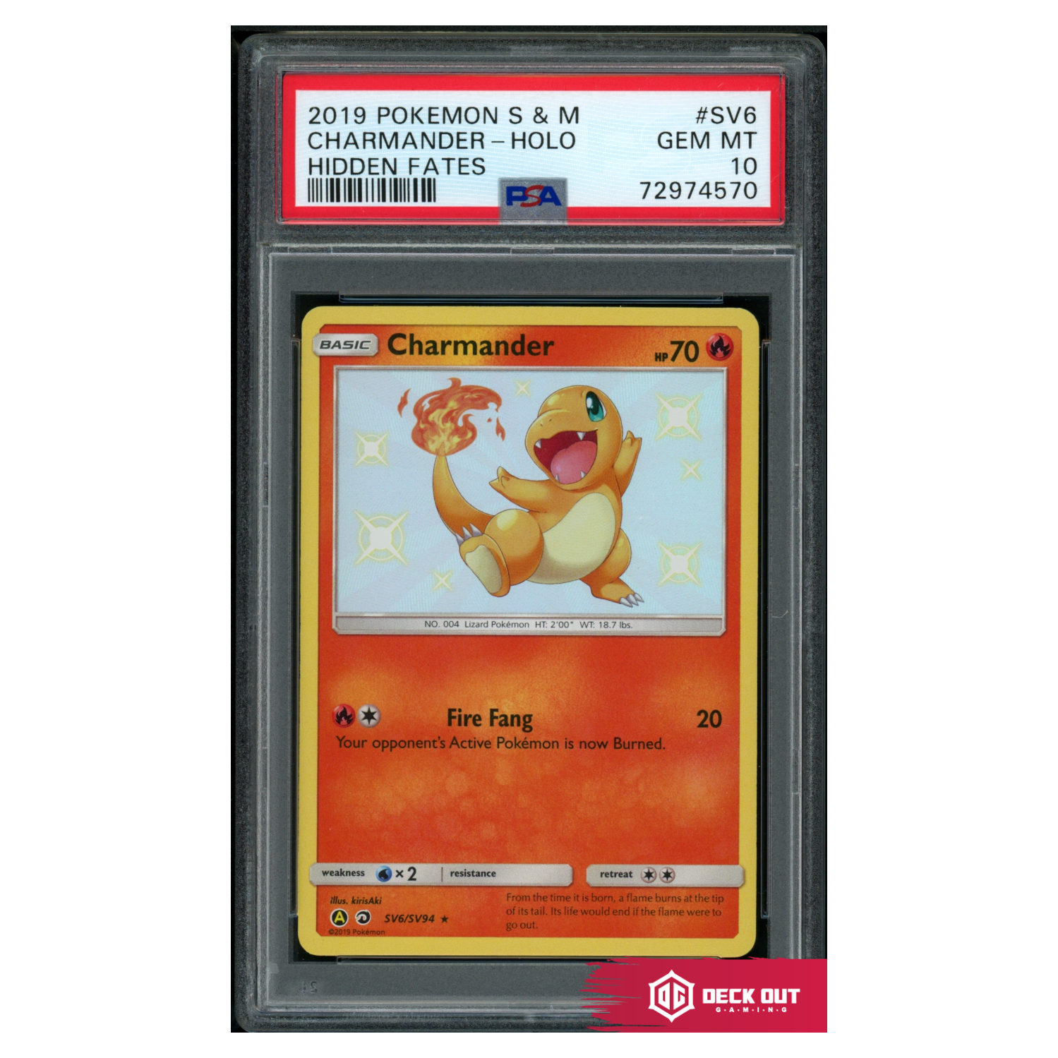 Charmander - Hidden Fates - SV6 - PSA 10 - 72974570 - Deck Out Gaming