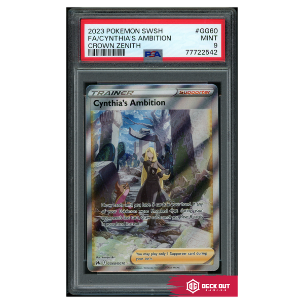 cynthia ambition pokemon card price Cynthia's Ambition - Crown Zenith - GG60 - PSA 9