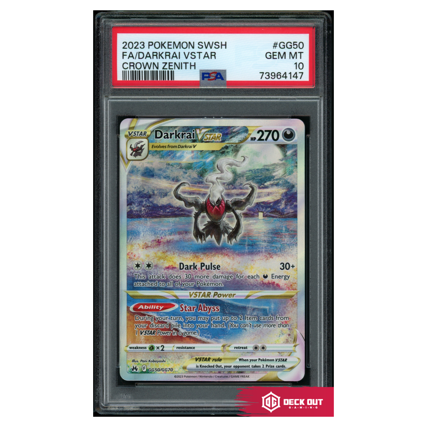 Darkrai VSTAR - Crown Zenith - GG50 - PSA 10 - 73964147 - Deck Out Gaming