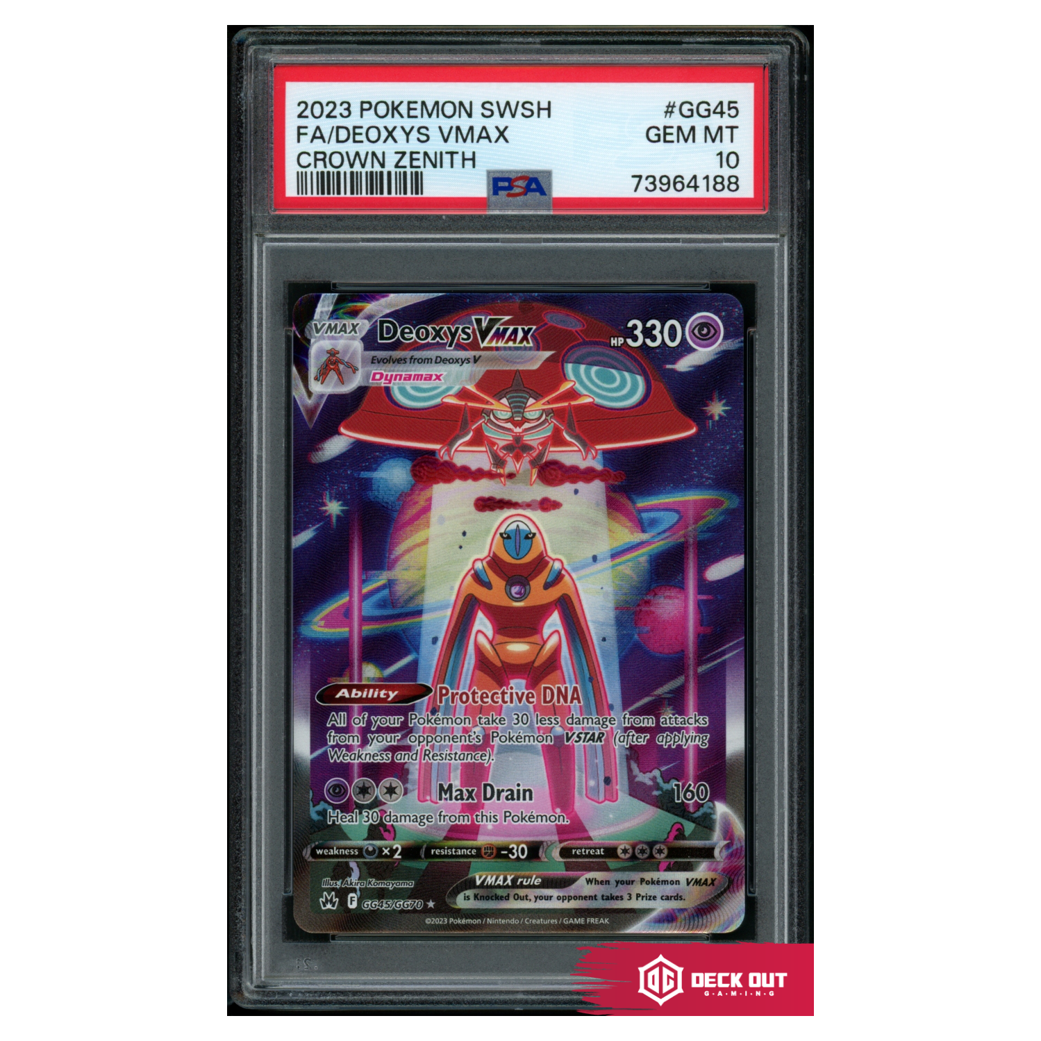 Deoxys VMAX - Crown Zenith - GG45 - PSA 10 - 73964188 - Deck Out Gaming