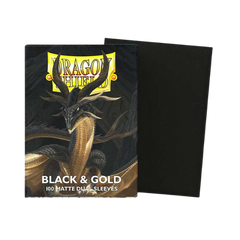 Dragon Shield Standard Size Dual Matte Sleeves - Black & Gold - 100 Count-1