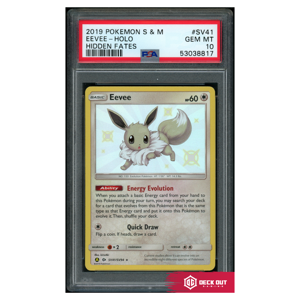 Eevee - Hidden Fates - SV41 - PSA 10 - 53038817 - Deck Out Gaming