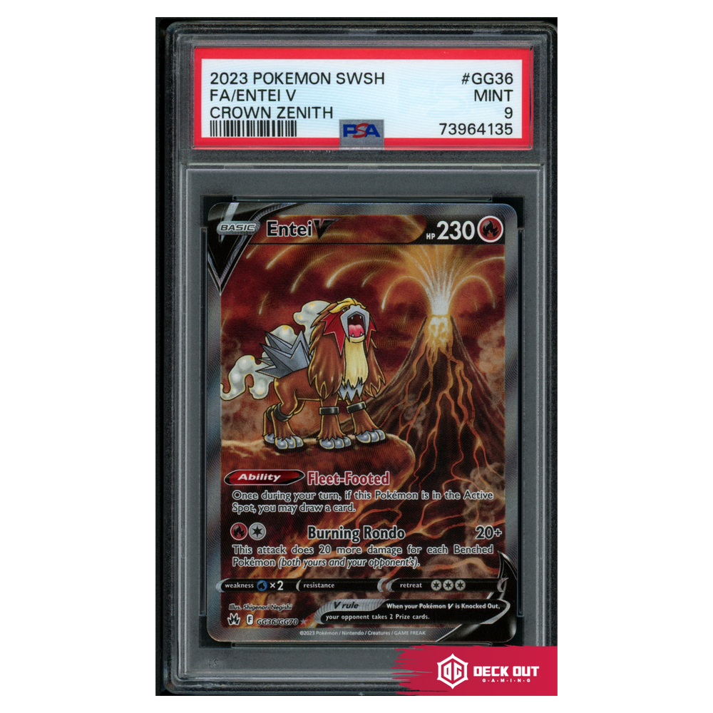 Entei V - Crown Zenith - GG36 - PSA 9 - 73964135 - Deck Out Gaming