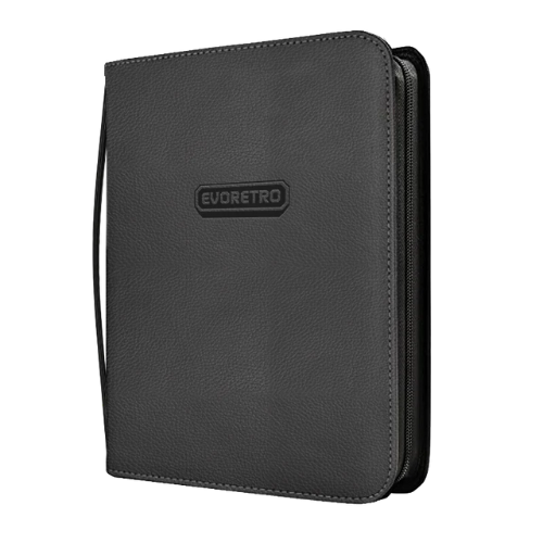 Evoretro 9-Pocket Zippered Toploader Binder - 216 Card Slots - Black - Deck Out Gaming