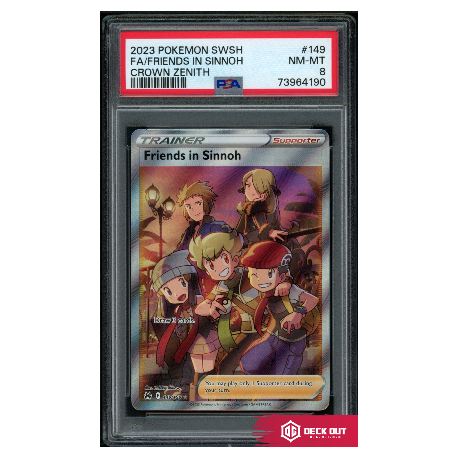 Friends In Sinnoh - Crown Zenith - 149 - PSA 8 - 73964190 - Deck Out Gaming