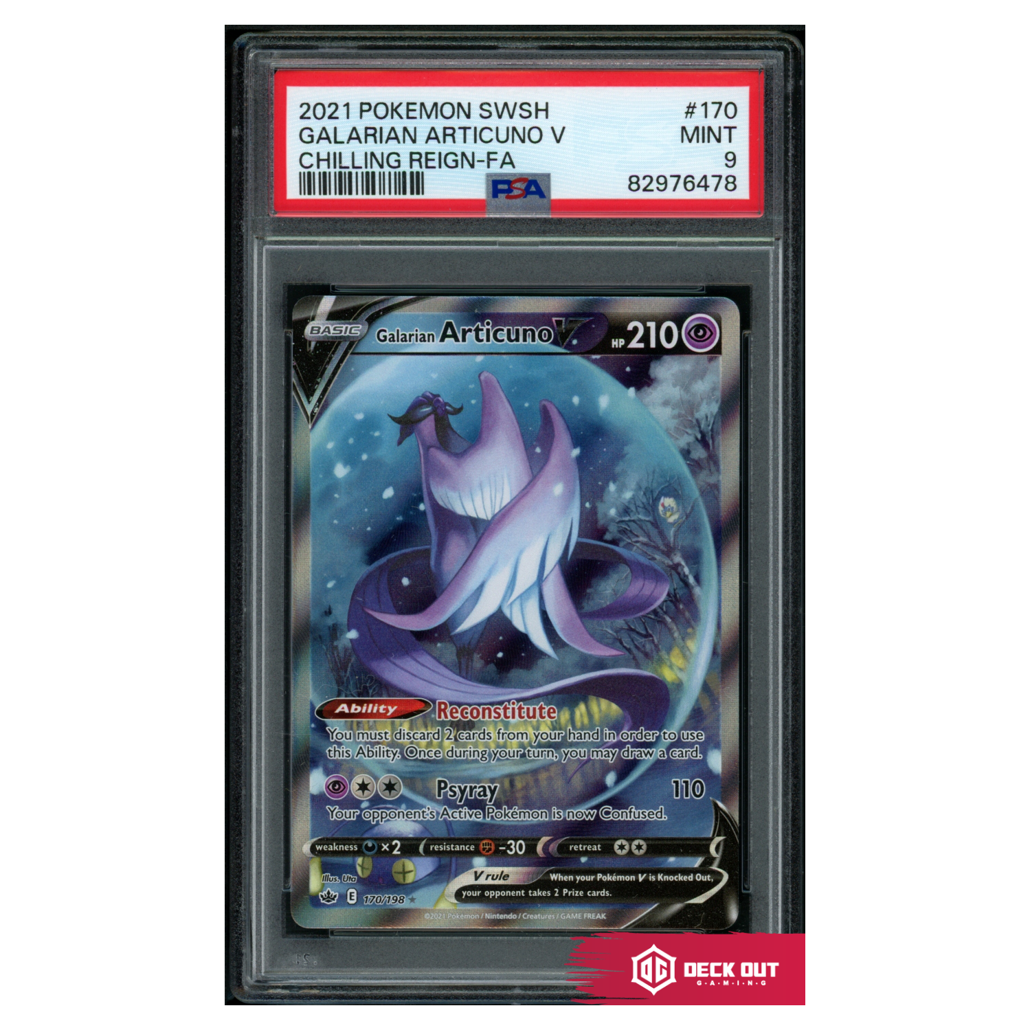 Galarian Articuno - Chilling Reign - 170 - PSA 9 - 82976478 - Deck Out Gaming