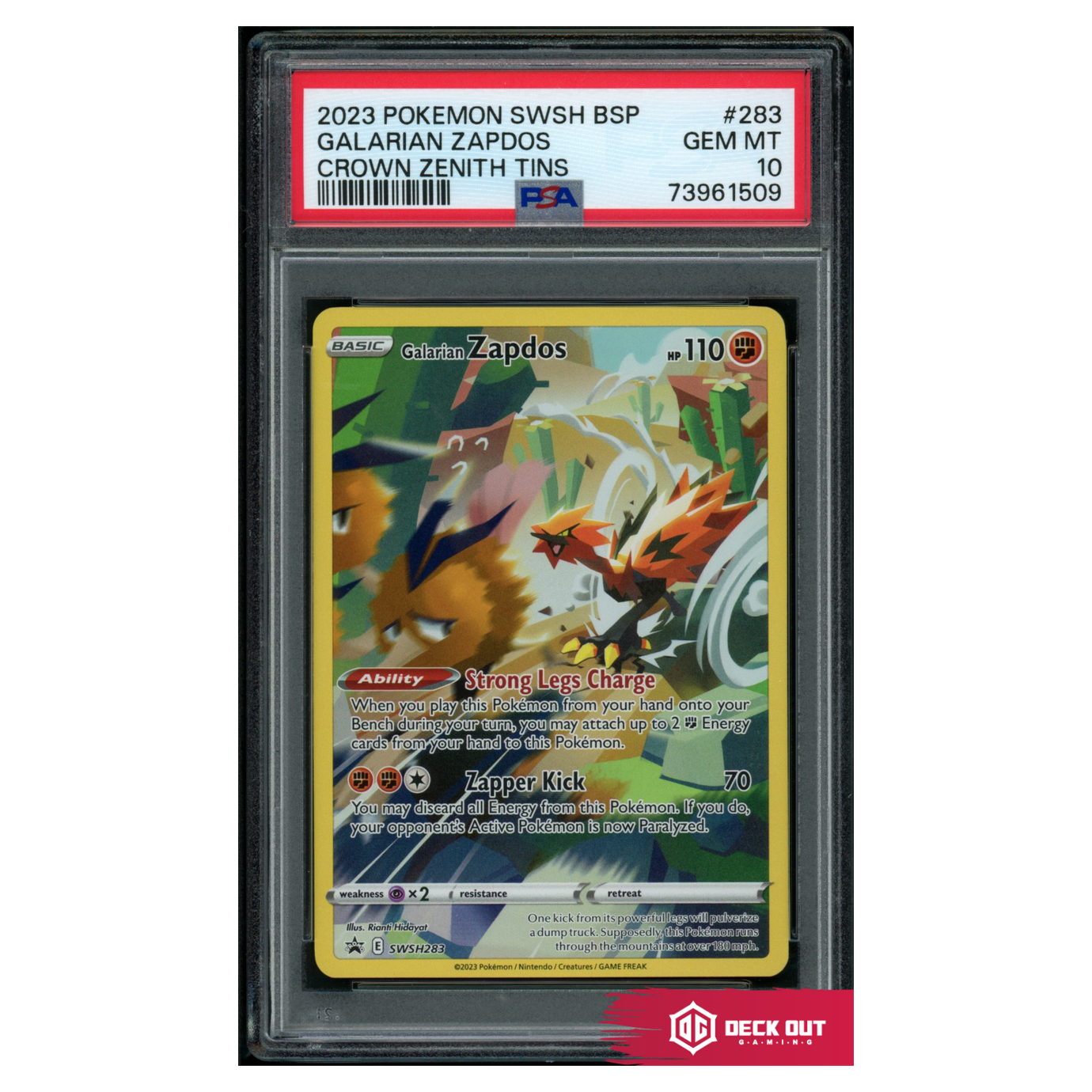 Galarian Zapdos - SWSH Promos - SWSH283 - PSA 10 - 73961509 - Deck Out Gaming