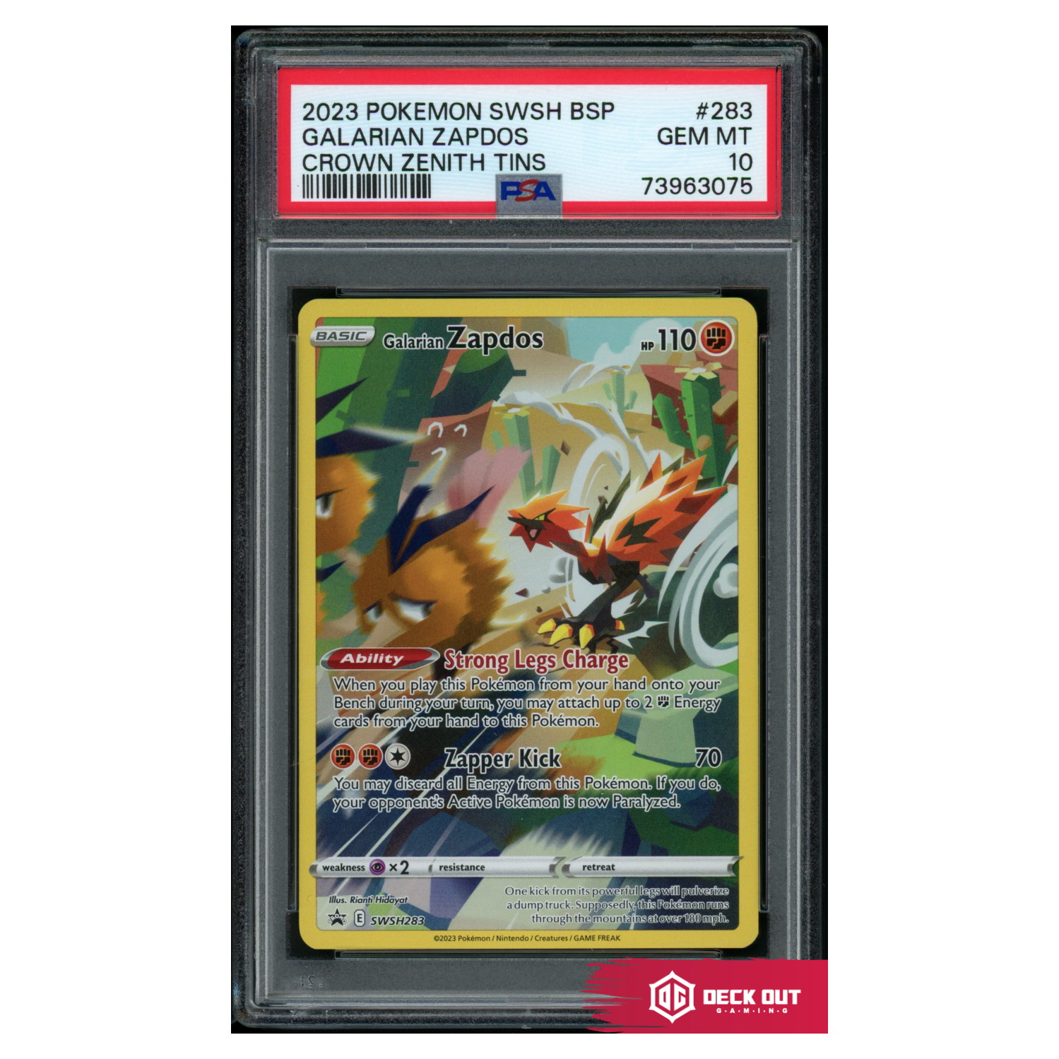 Galarian Zapdos - SWSH Promos - SWSH283 - PSA 10 - 73963075