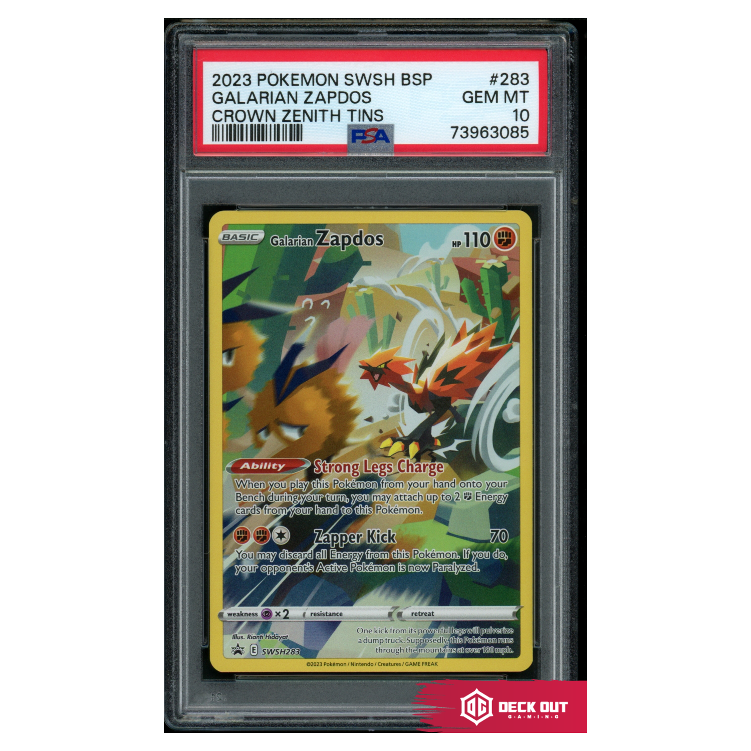 Galarian Zapdos - SWSH Promos - SWSH283 - PSA 10 - 73963085 - Deck Out Gaming