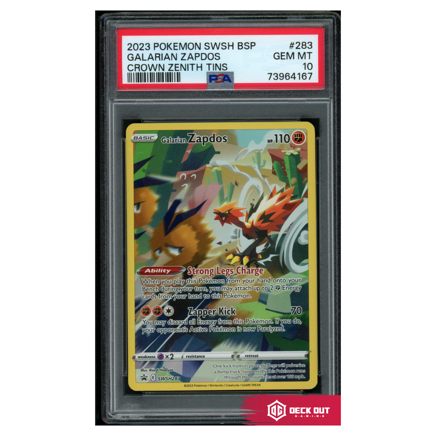 Galarian Zapdos - SWSH Promos - SWSH283 - PSA 10 - 73964167 - Deck Out Gaming