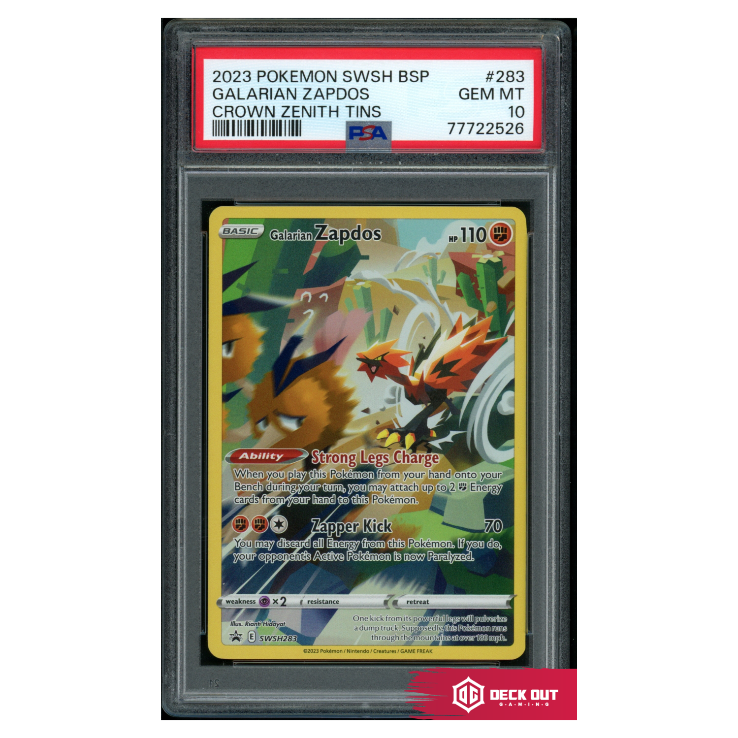 Galarian Zapdos - SWSH Promos - SWSH283 - PSA 10 - 77722526 - Deck Out Gaming