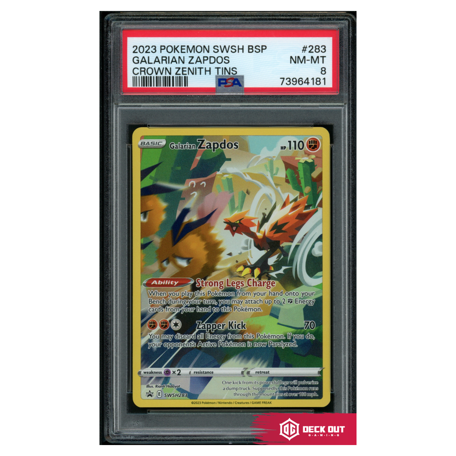 Galarian Zapdos - SWSH Promos - SWSH283 - PSA 8 - 73964181 - Deck Out Gaming