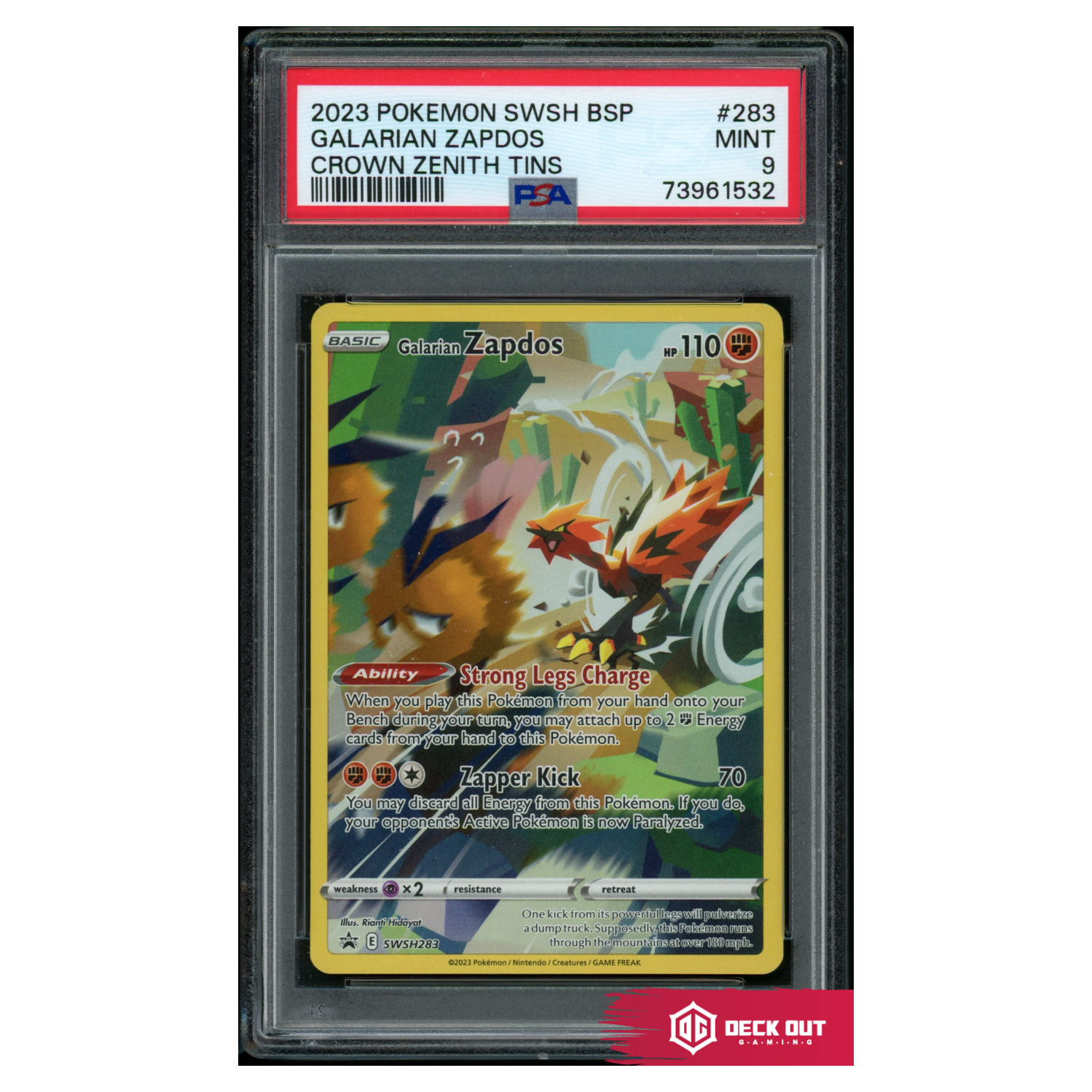 Galarian Zapdos - SWSH Promos - SWSH283 - PSA 9 - 73961532 - Deck Out Gaming