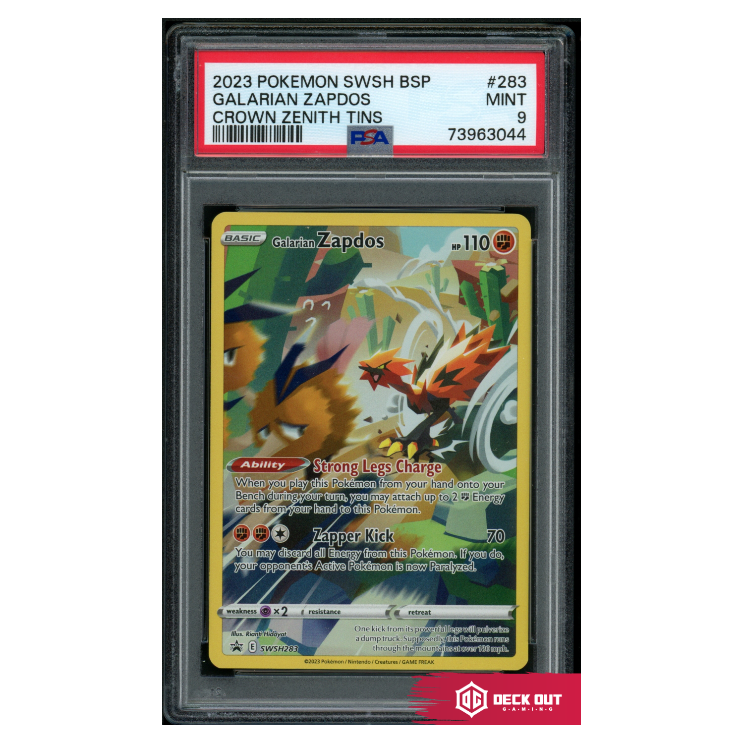 Galarian Zapdos - SWSH Promos - SWSH283 - PSA 9 - 73963044 - Deck Out Gaming