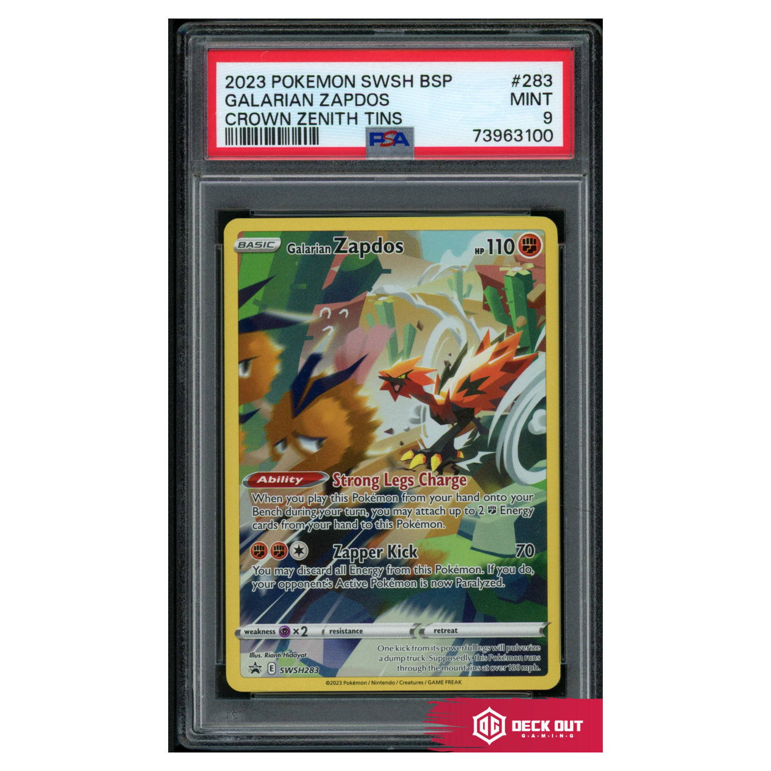 Galarian Zapdos - SWSH Promos - SWSH283 - PSA 9 - 73963100 - Deck Out Gaming