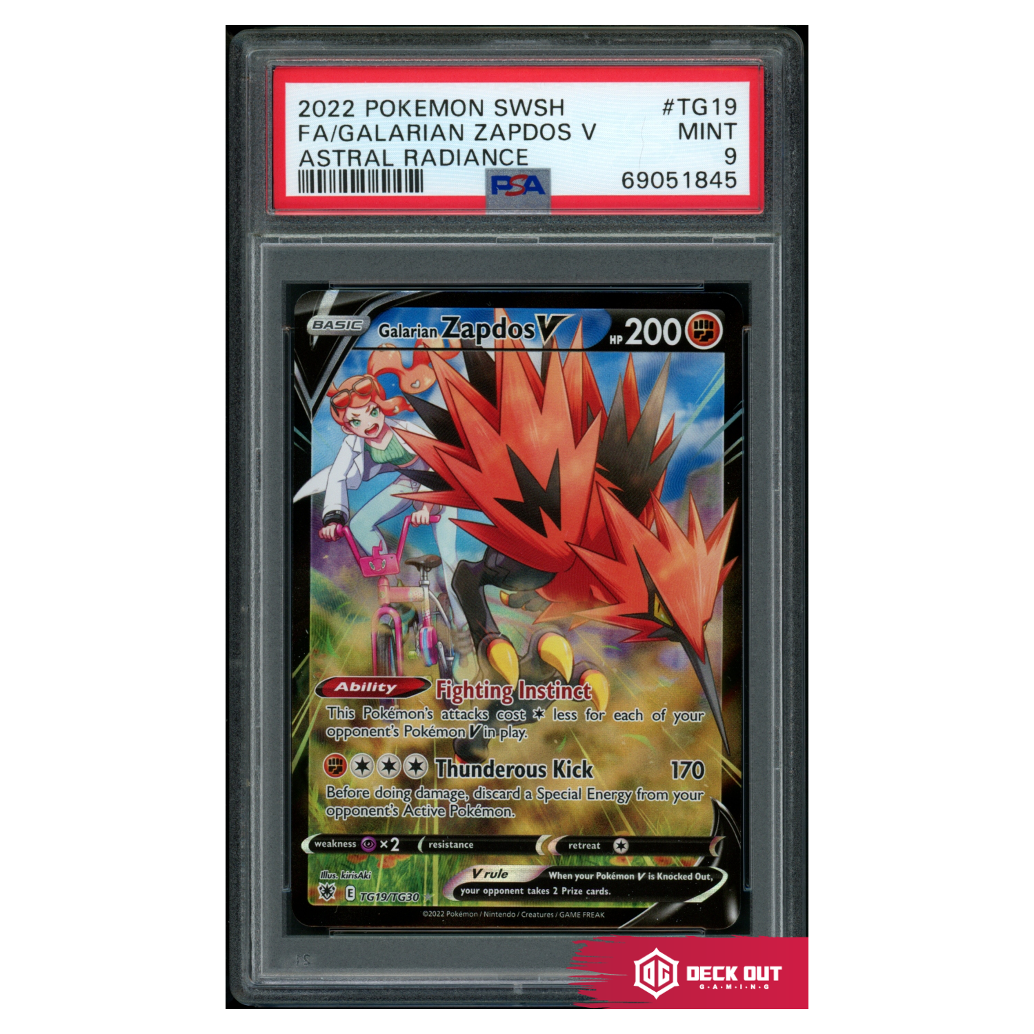 Galarian Zapdos V - Astral Radiance - TG19 - PSA 9 - 69051845 - Deck Out Gaming