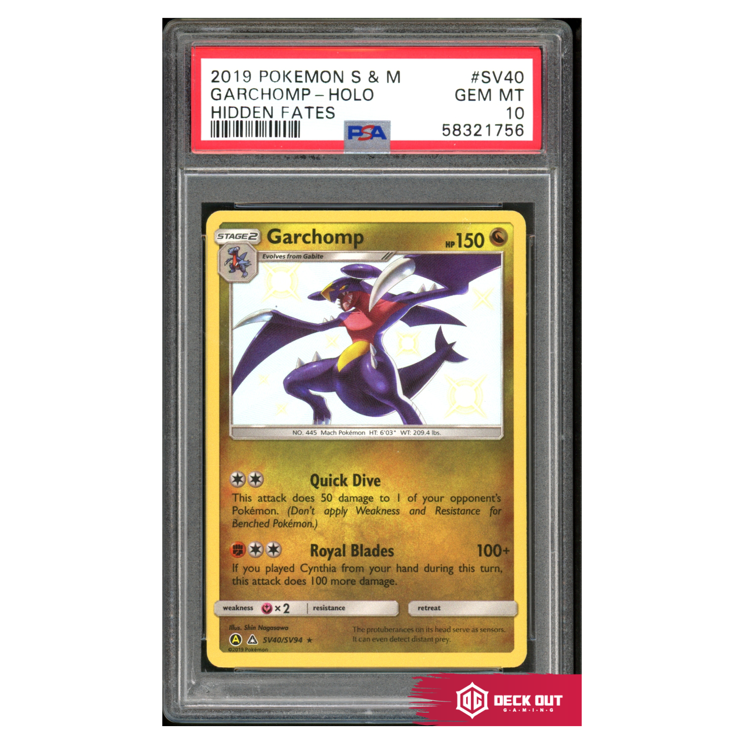 Garchomp - Hidden Fates - SV40 - PSA 10 - 58321756 - Deck Out Gaming