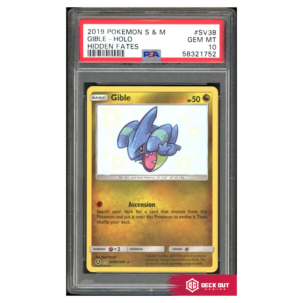 Gible - Hidden Fates - SV38 - PSA 10 - 58321752 - Deck Out Gaming