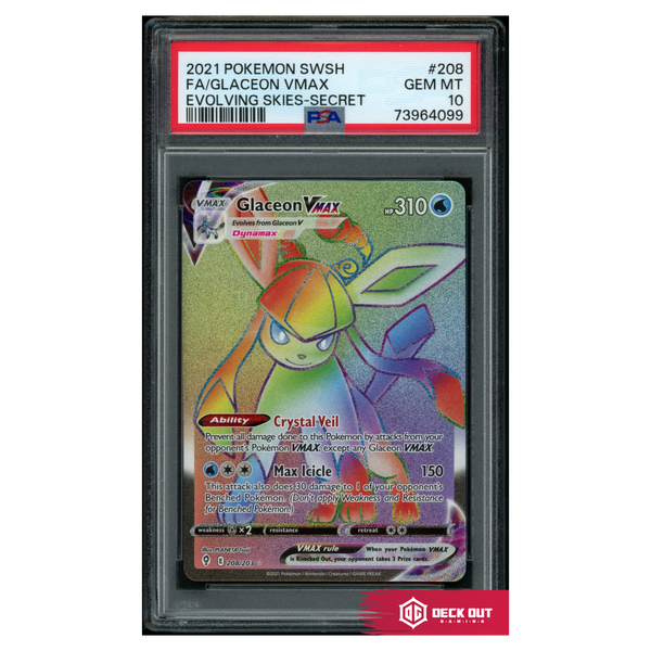 Glaceon VMAX - Evolving Skies - 208 - PSA 10 - 73964099 - Deck Out Gaming