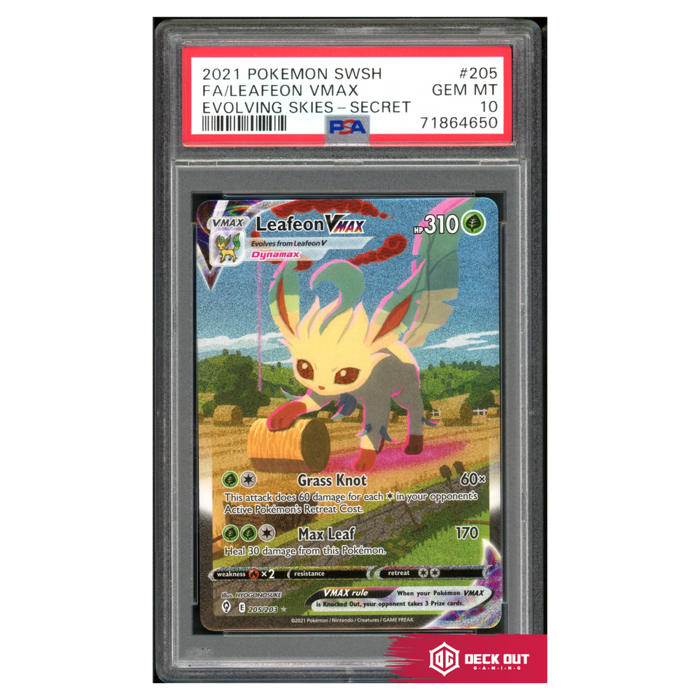 Leafeon VMAX - Evolving Skies - 205 - PSA 10 - 71864650 - Deck Out Gaming