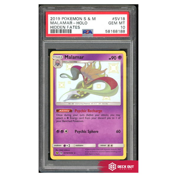 Malamar - Hidden Fates - SV18 - PSA 10 - 58168188 - Deck Out Gaming