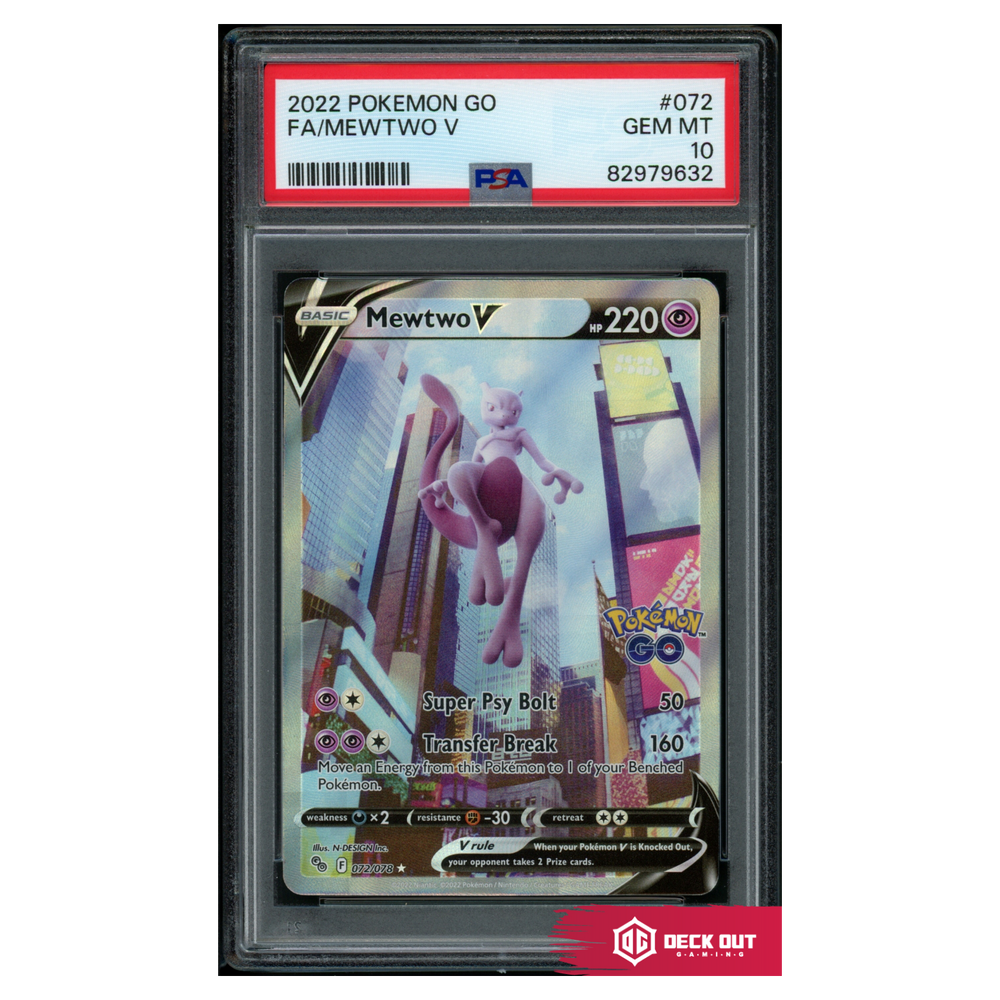 Mewtwo V - Pokemon GO - 072 - PSA 10 - 82979632 - Deck Out Gaming