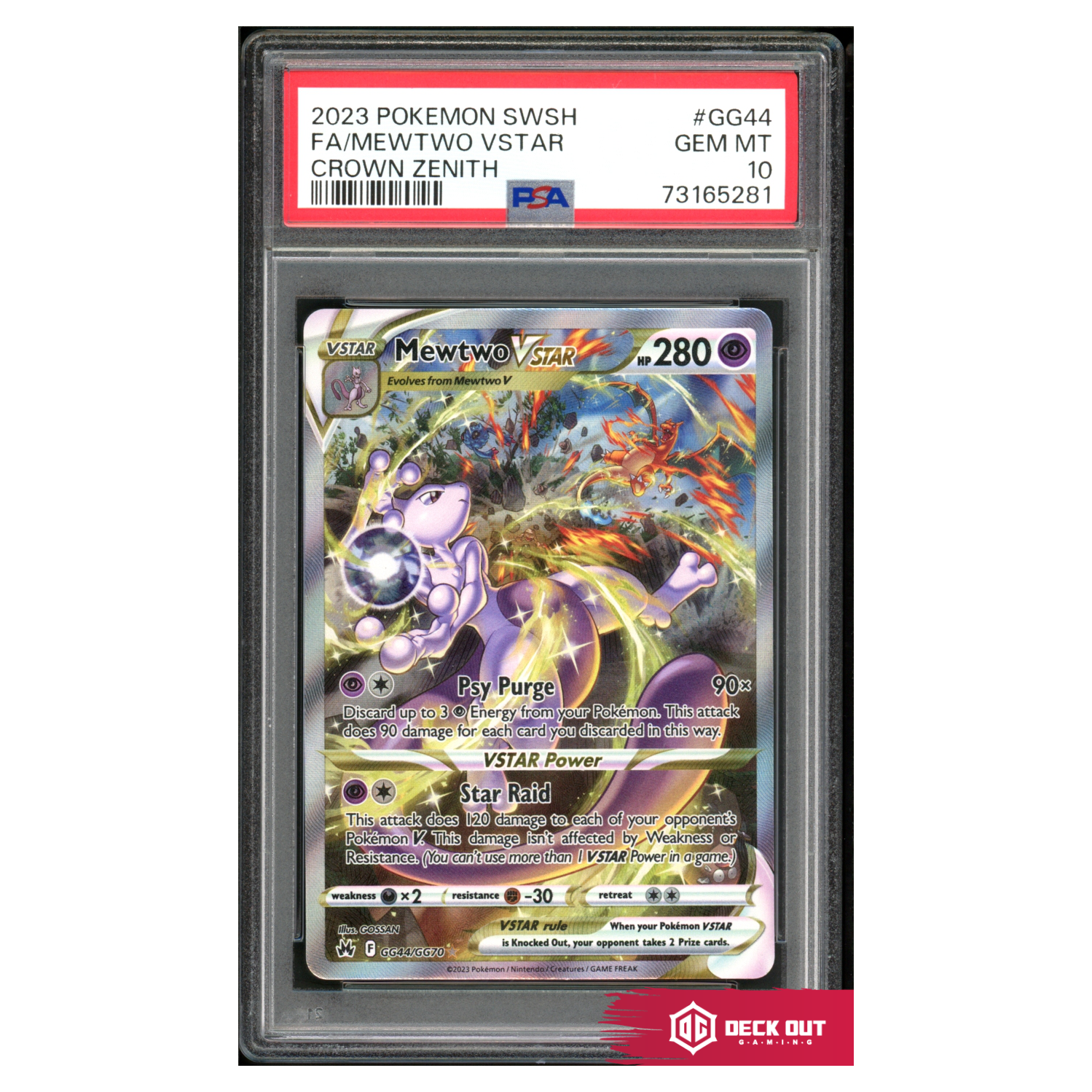 Mewtwo VSTAR - Crown Zenith - GG44 - PSA 10 - 73165281 - Deck Out Gaming