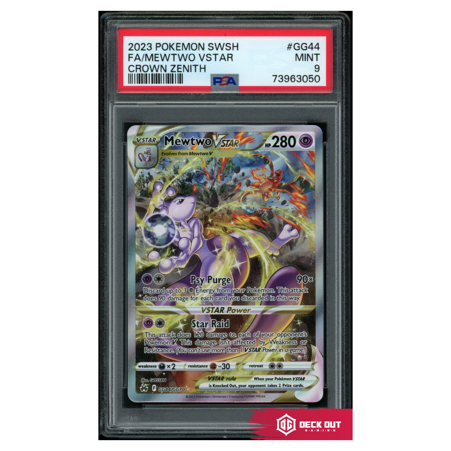 Mewtwo VSTAR - Crown Zenith - GG44 - PSA 9 - 73963050 - Deck Out Gaming