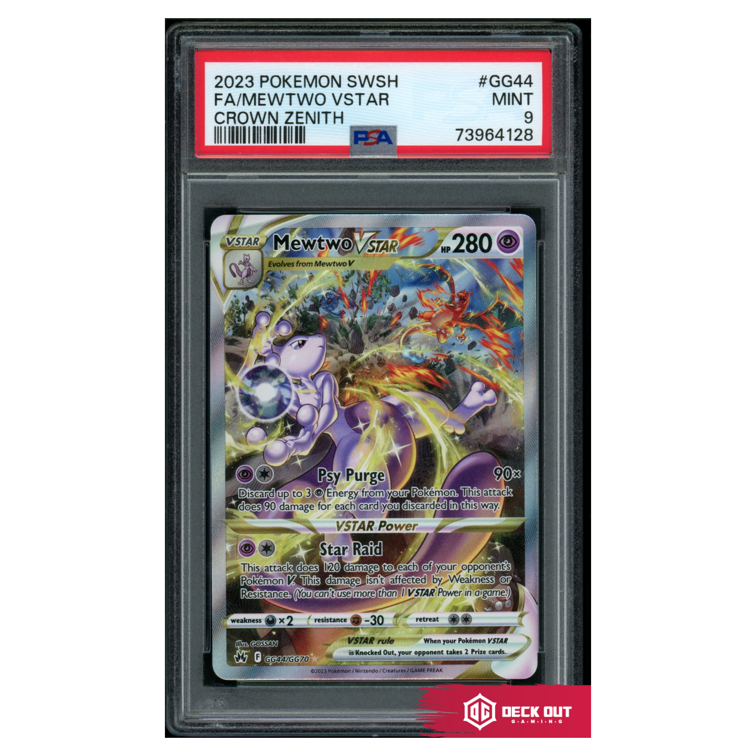 Mewtwo VSTAR - Crown Zenith - GG44 - PSA 9 - 73964128 - Deck Out Gaming