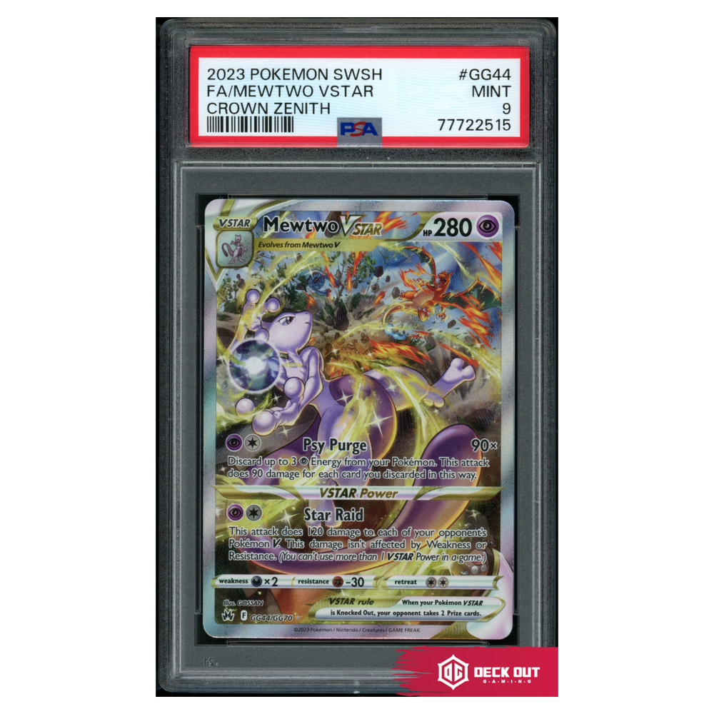 Mewtwo VSTAR - Crown Zenith - GG44 - PSA 9 - 77722515 - Deck Out Gaming