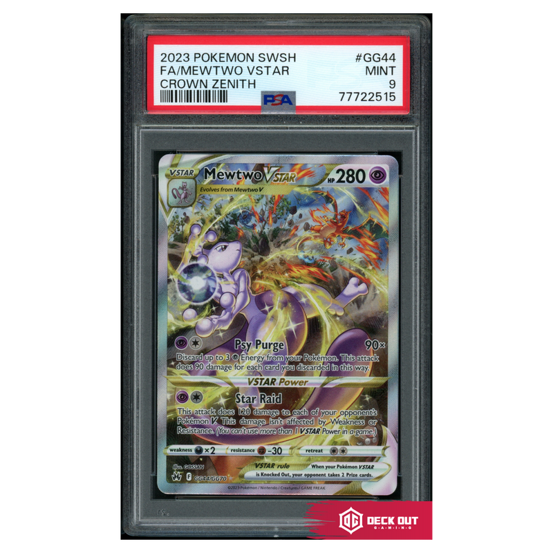 Mewtwo VSTAR - Crown Zenith - GG44 - PSA 9 - 77722515 - Deck Out Gaming