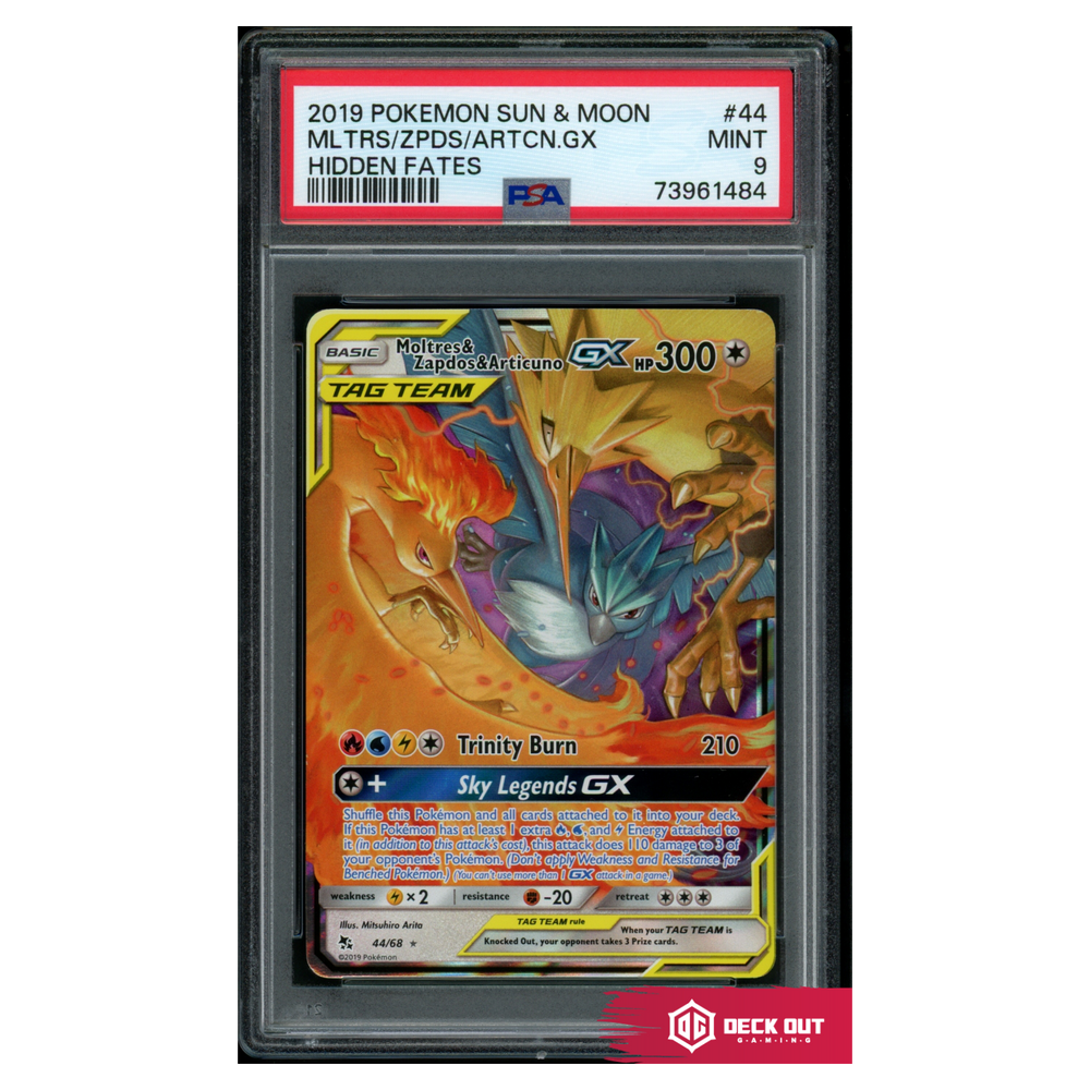 Moltres & Zapdos & Articuno GX - Hidden Fates - 44 - PSA 9 - 73961484 - Deck Out Gaming