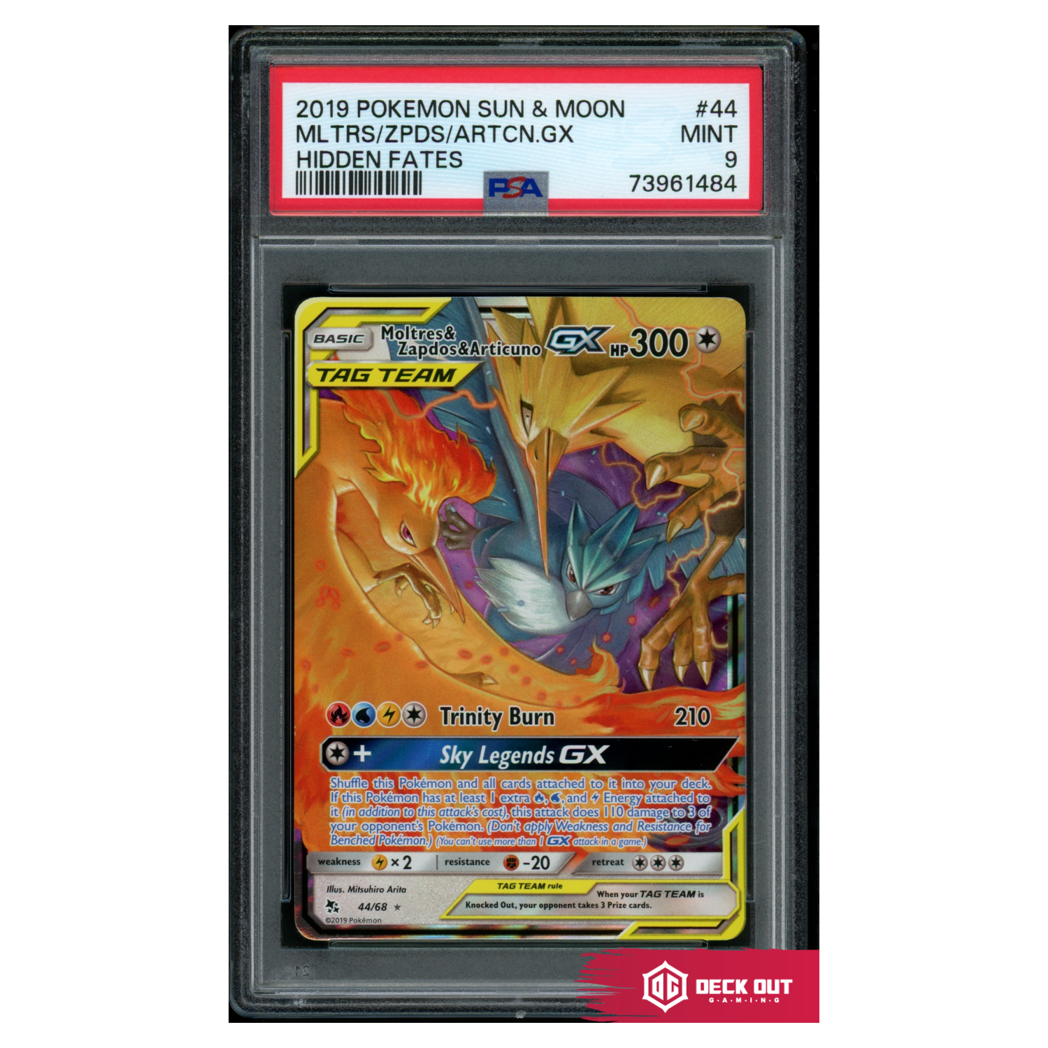 Moltres & Zapdos & Articuno GX - Hidden Fates - 44 - PSA 9 - 73961484 - Deck Out Gaming